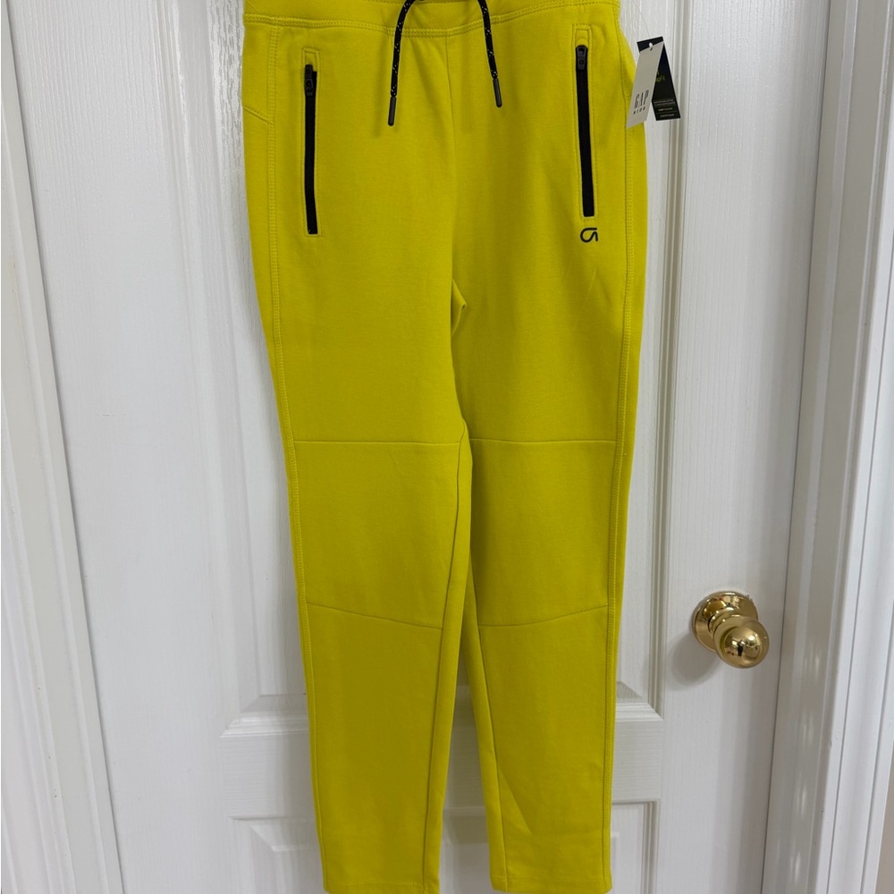 NWT Gap Bright Yellow Joggers with Black Accents
